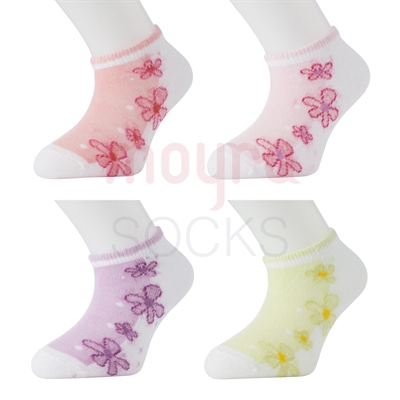 Resim Çiçek Desen Bebe Patik Çorap